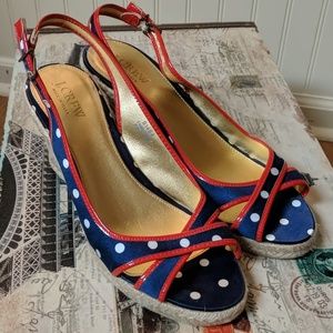 J.Crew Lucaya espadrille wedge shoes - size 9